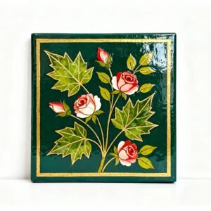 Beautiful handmade Kashmiri crafts - elegant rose and chinar leaf wall art with traditional Naqashi design