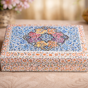 embossed papier mache box