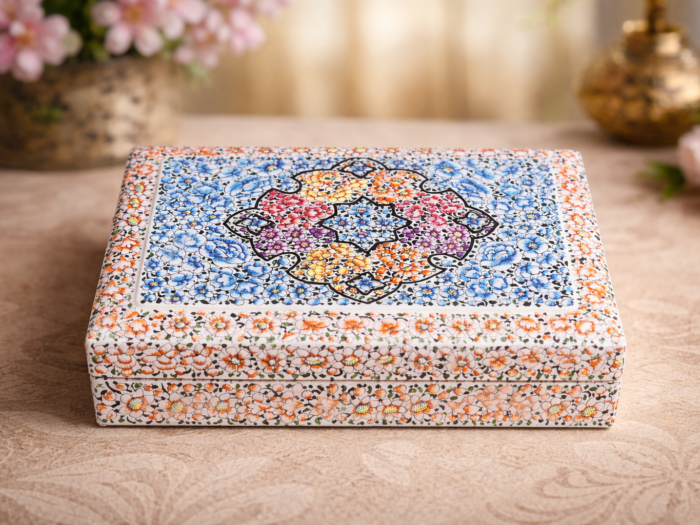 embossed papier mache box