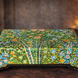 Kashmiri paper mache floral wooden box with real gold work