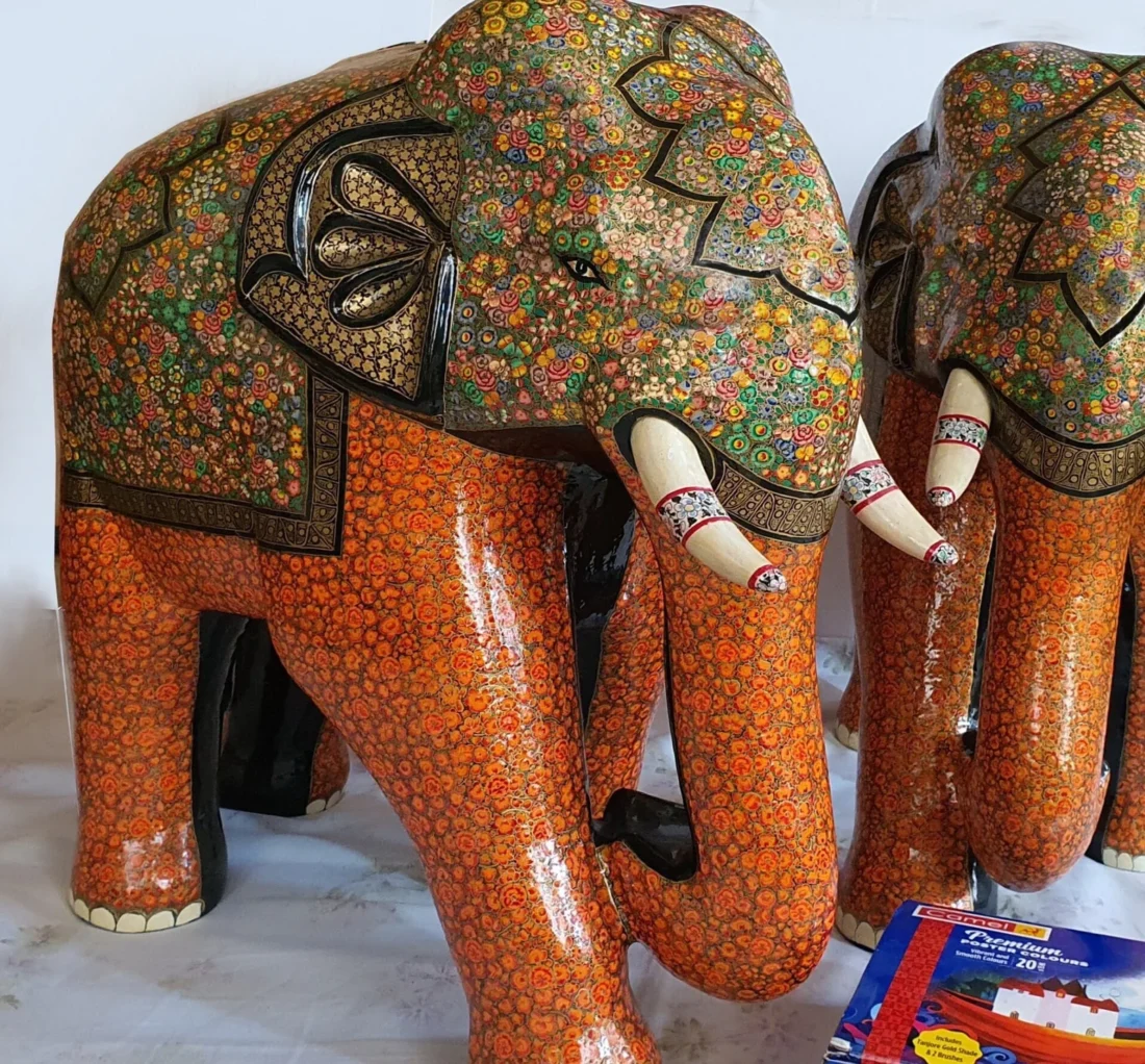 tiny hazara elephant pair 20 inch