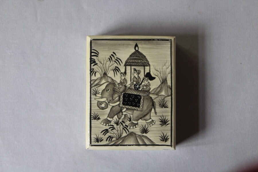 Mughal miniature box, handmade wooden box India,