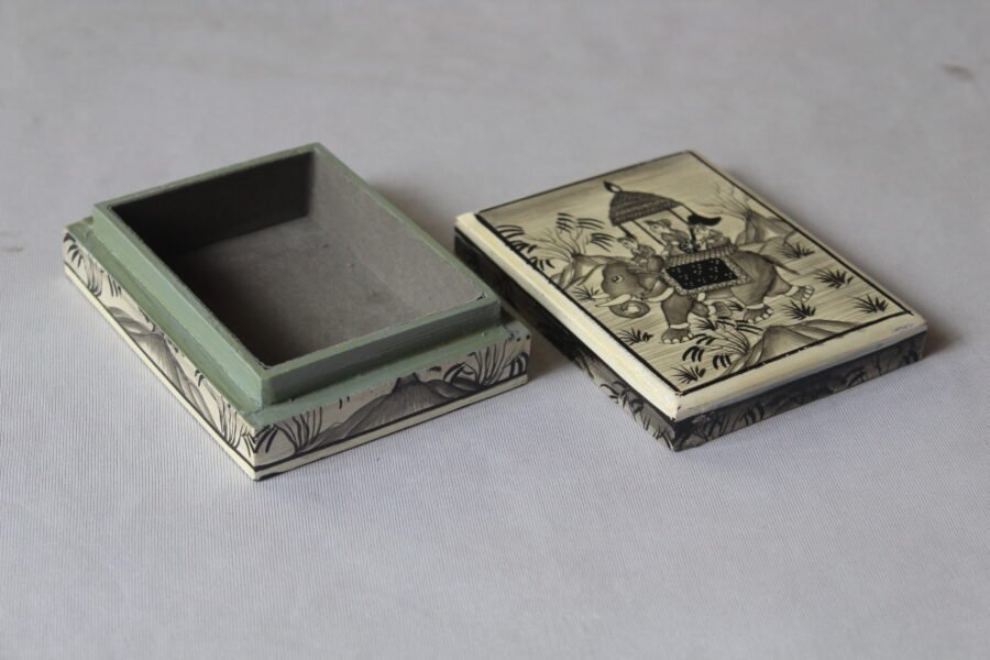Mughal miniature box, handmade wooden box India,