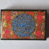 Handmade Paper Mache Jewelry Box Floral Mandala 4 Inch