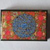 Handmade Paper Mache Jewelry Box Floral Mandala 4 Inch