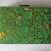 Handmade Paper Mache Storage Box Green Floral Design