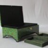 Handmade Paper Mache Storage Box Green Floral Design