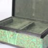 Handmade Paper Mache Storage Box Green Floral Design