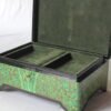 Handmade Paper Mache Storage Box Green Floral Design