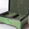 Handmade Paper Mache Storage Box Green Floral Design