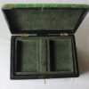 Handmade Paper Mache Storage Box Green Floral Design