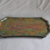 kashmiri paisley almond serving tray, kashmiri paisley almond papier mache serving tray 21x14 inch