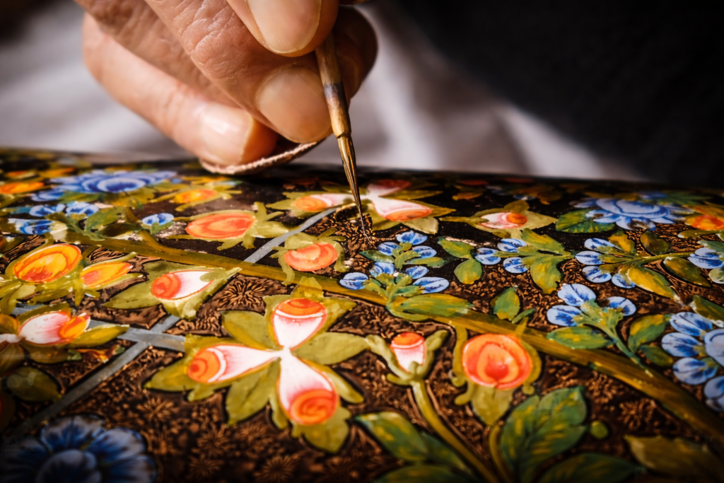 artist painting gold