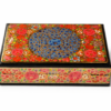 Handmade Paper Mache Jewelry Box Floral Mandala 4 Inch