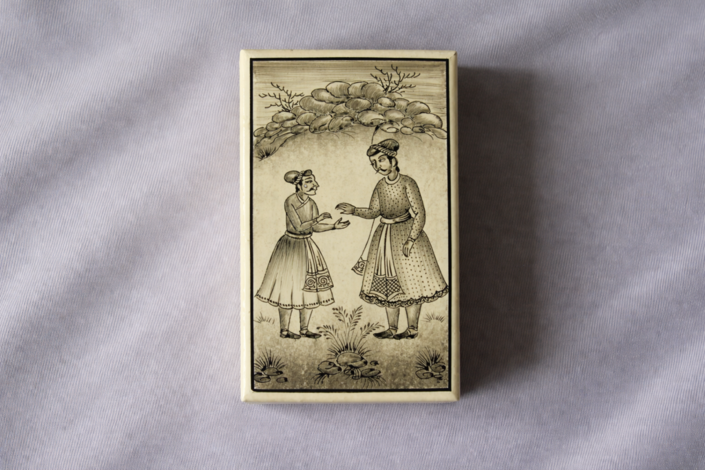 Mughal miniature art box, handmade wooden box India,