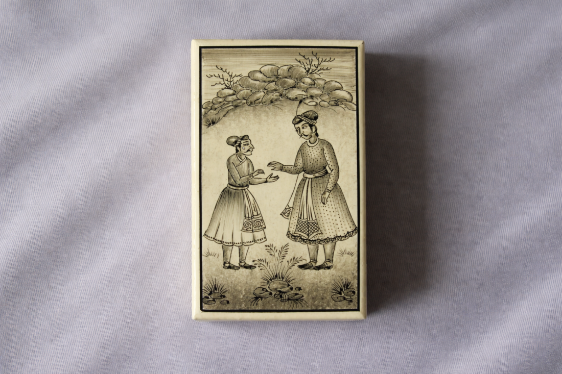 Mughal miniature art box, handmade wooden box India,