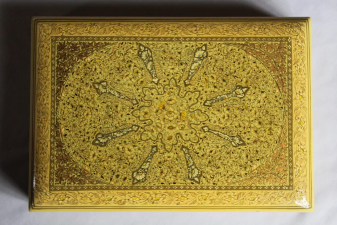 Golden Irani Pattern Jewelry Box