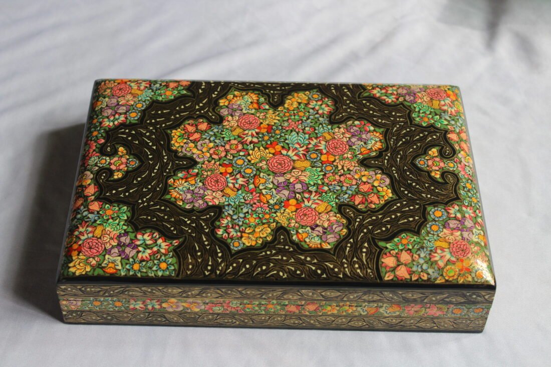 real gold papier mache jewelry box