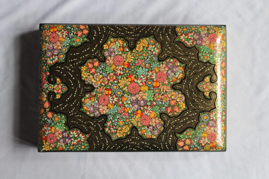 real gold papier mache jewelry box