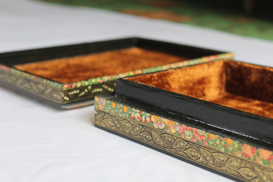 real gold papier mache jewelry box