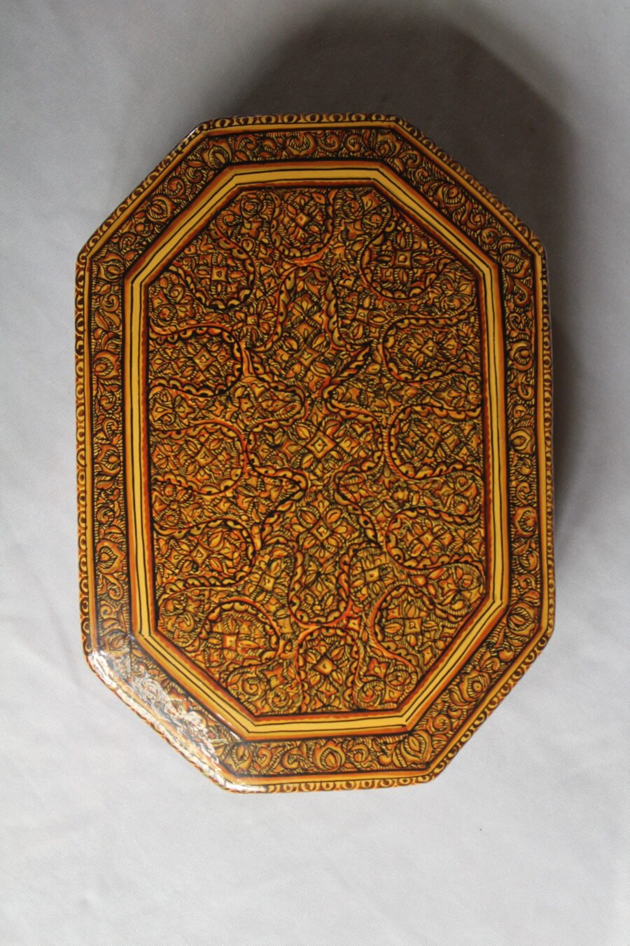 vintage paisley papier mache box