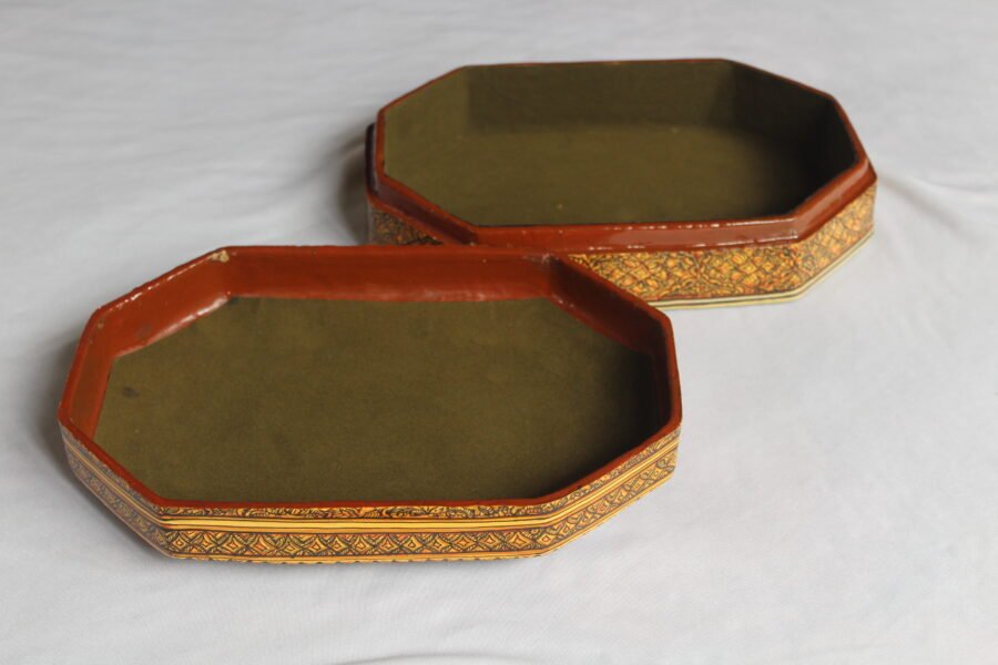 vintage paisley papier mache box