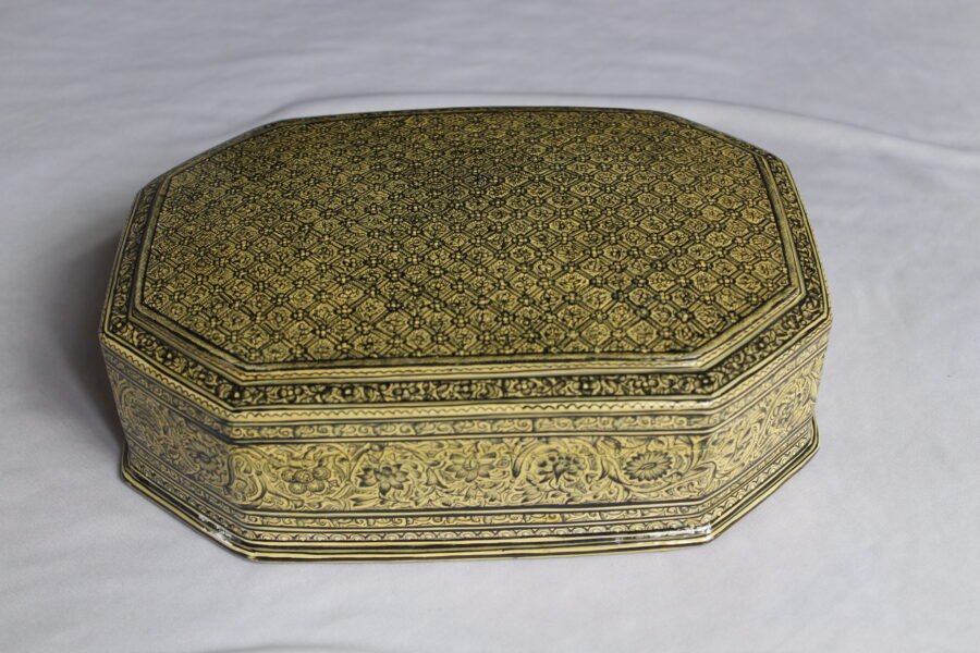 monochrome paisley papier mache box