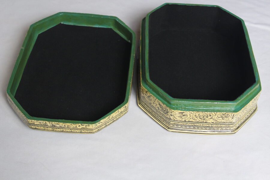 monochrome paisley papier mache box