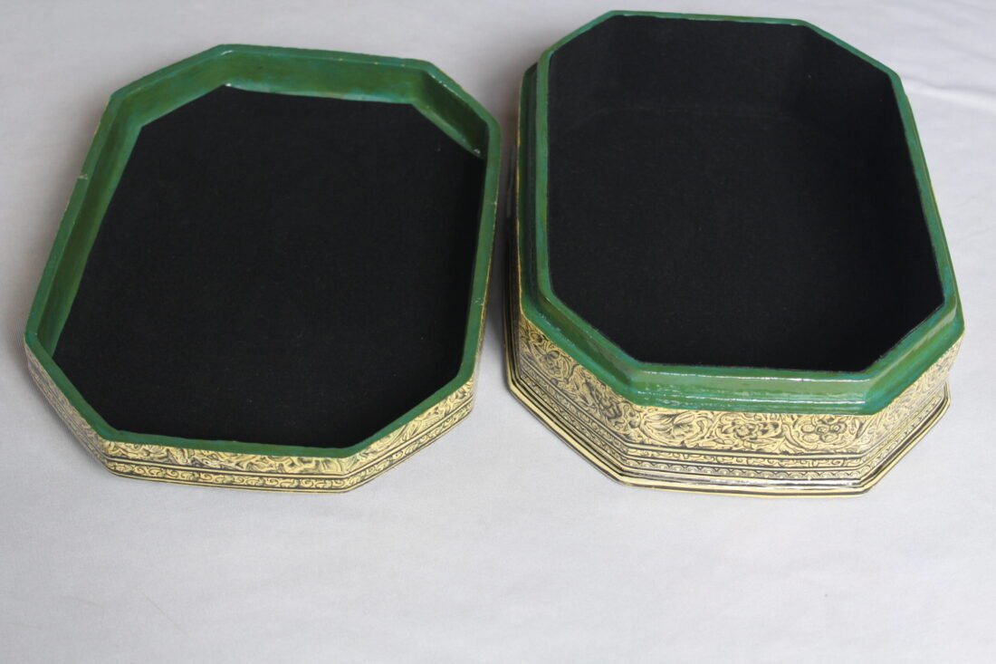 monochrome paisley papier mache box