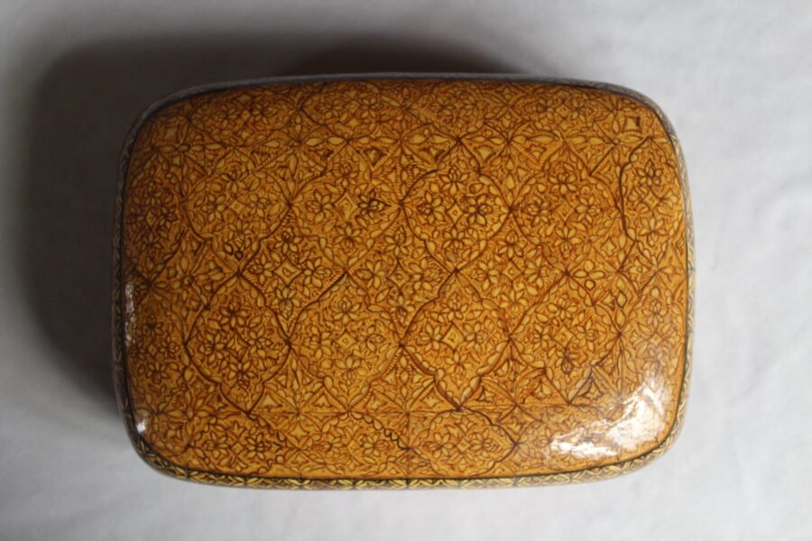 vintage paisley papier mache box