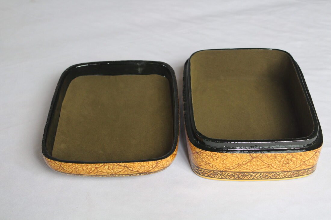 vintage paisley papier mache box