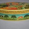 Hand painted Mughal art papier mache box with royal court scene and embossed lacquer finish