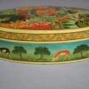 Hand painted Mughal art papier mache box with royal court scene and embossed lacquer finish