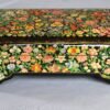 floral papier mache jewelry box, Hand painted floral papier mache wooden jewelry box with brass lock and velvet interior