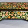 floral papier mache jewelry box, Hand painted floral papier mache wooden jewelry box with brass lock and velvet interior