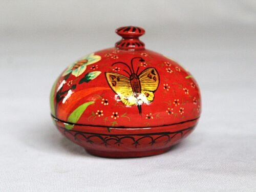 Round papier mache box