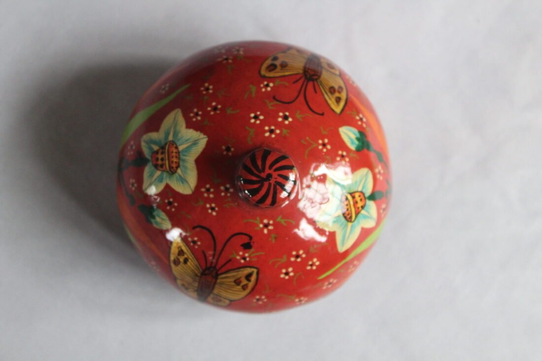 Round papier mache box