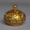 Golden round papier mache box