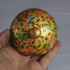 Golden round papier mache box