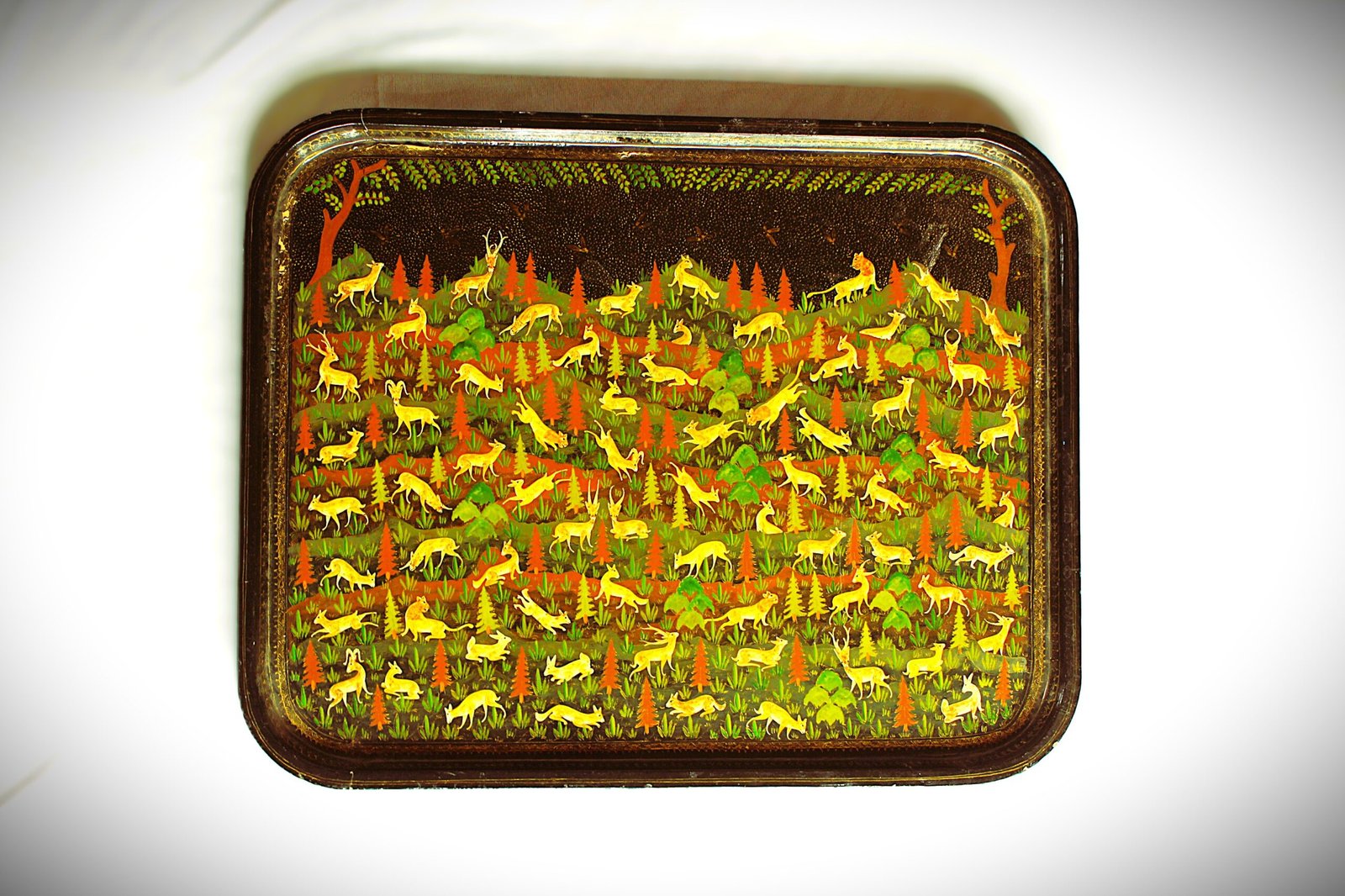 Vintage Kashmiri Papier Mache Tray