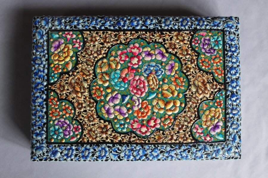 Blue Embossed Jewelry Box