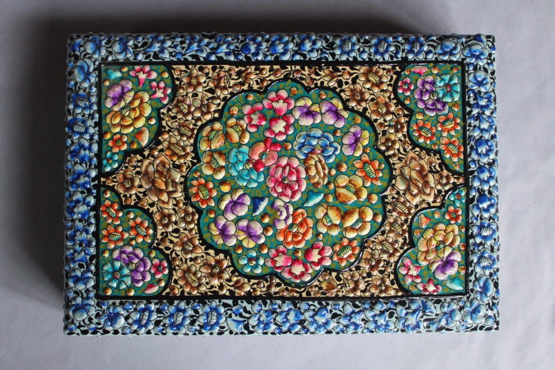 Blue Embossed Jewelry Box