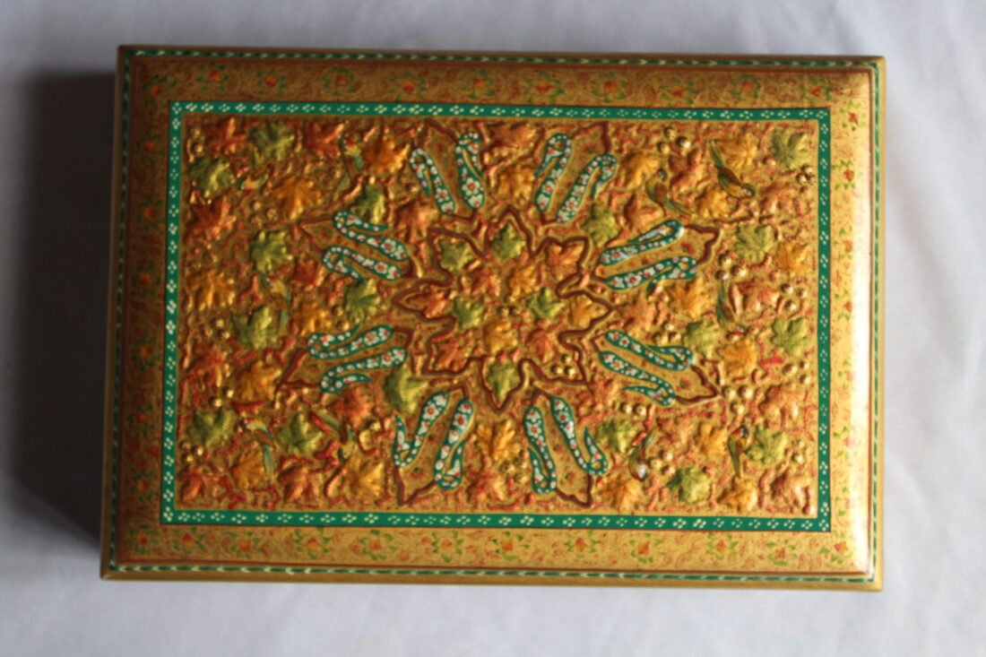 Gold Embossed Kashmiri Jewelry Box