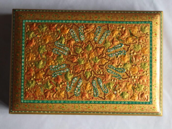 Gold Embossed Kashmiri Jewelry Box