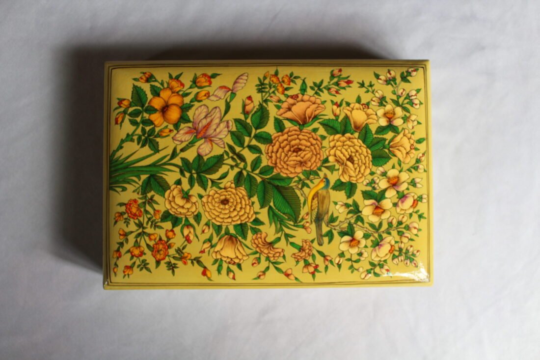 Yellow Floral Bird Jewelry Box