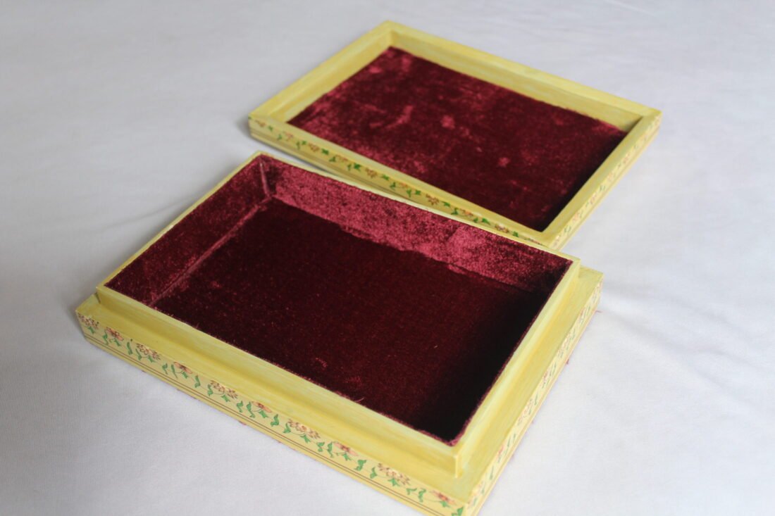 Yellow Floral Bird Jewelry Box