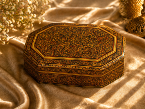 vintage paisley papier mache box