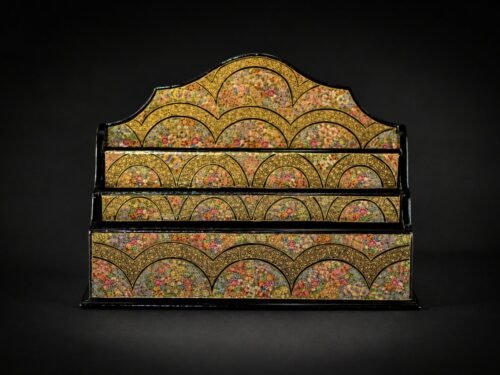 Kashmiri papier mache desk organizer