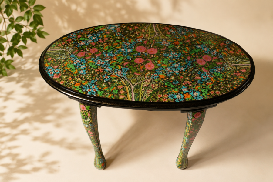 Ornate Floral Wooden Table