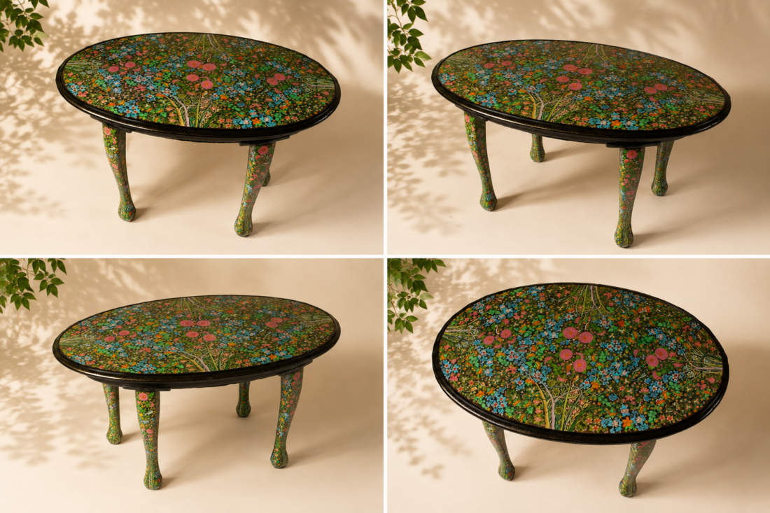 Ornate Floral Wooden Table